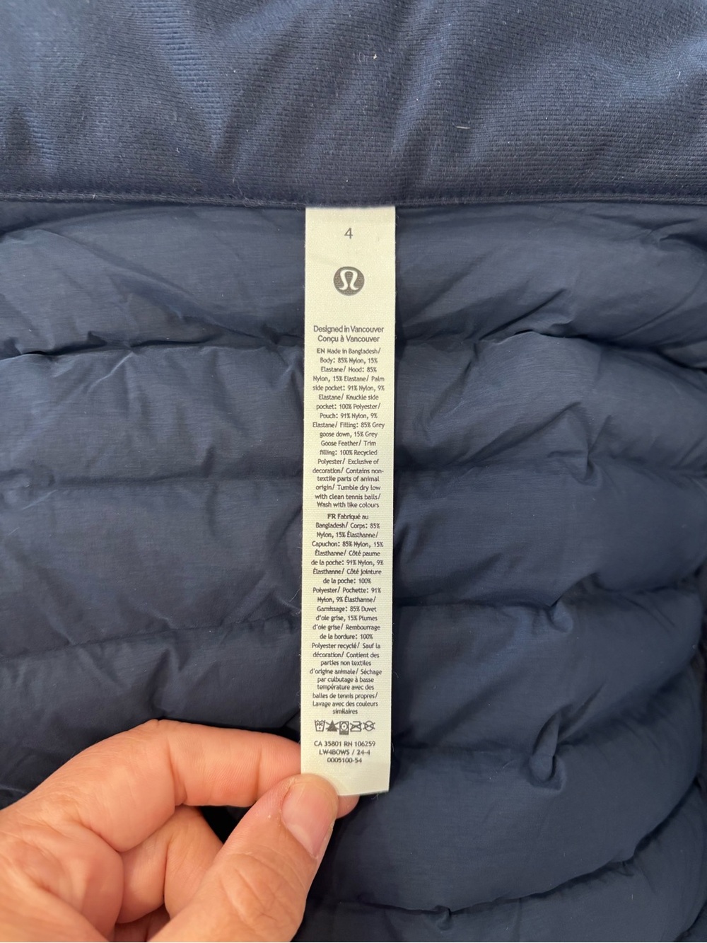 Lululemon Pack It Down Long Jacket in true navy size 4 - Picture 11 of 12